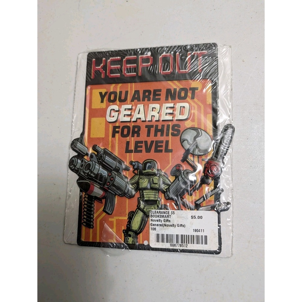 Gaming Decor Boys Bedroom‎ KEEP OUT Gamer Metal Sign Man Cave 7x5.75